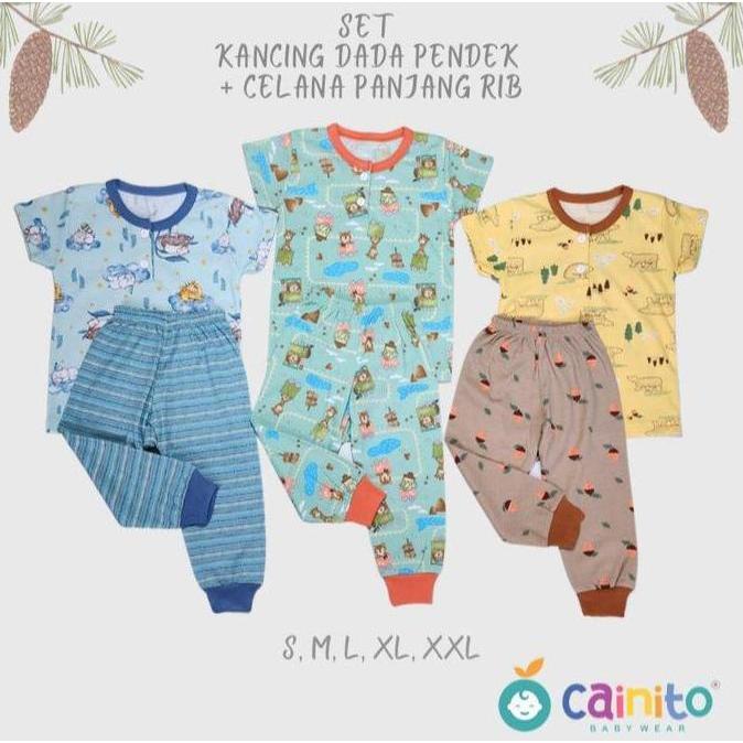 Sendtoday- Cainito Setelan Baju Pendek Celana Panjang-Cpr
