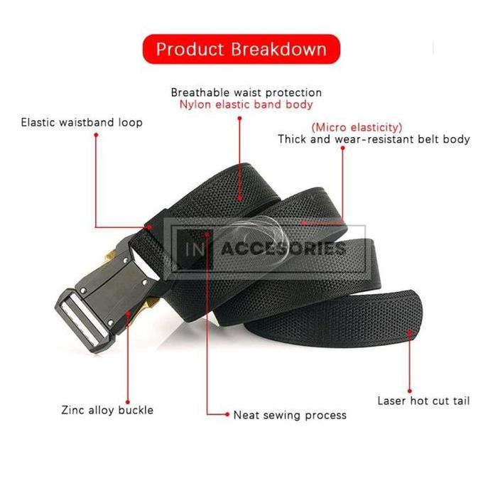 J2_Tasya - Sabuk Pria Elastikitas Weaving Masukkan Pinggang Taktis Nylon Gesper Pria Eiger Aksesoris