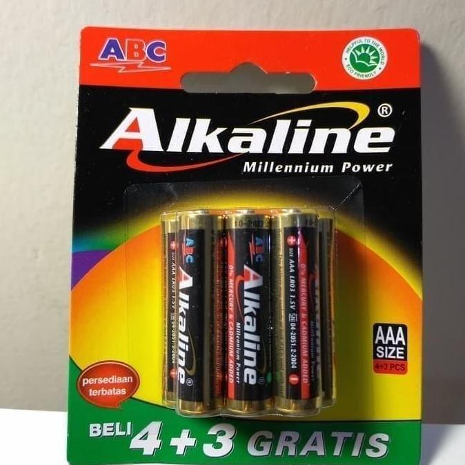 Homemart- Baterai Abc Alkaline Aaa/A3- 7Pcs | Battery Abc Alkaline Aaa Isi 4+3