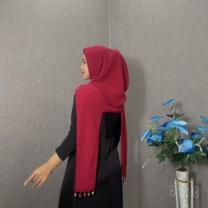 Newrilis- Jilbab Marsya Polos  Lokal Brand/Jilbab Instan Marsya/Jilbab Instan Polos Ceruty Variasi M