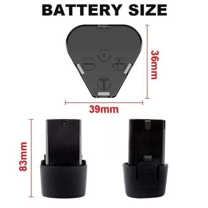 Dayhpy- Baterai Bor Litium 12 Volt Baterai Bor Electric Cordless Rechargeable, Baterai Ori Batrei 12