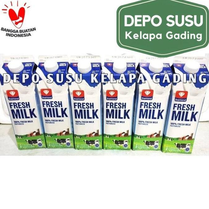 Susu Diamond FreshMilk 6 pcs karton | Diamond Fresh Milk segar plain