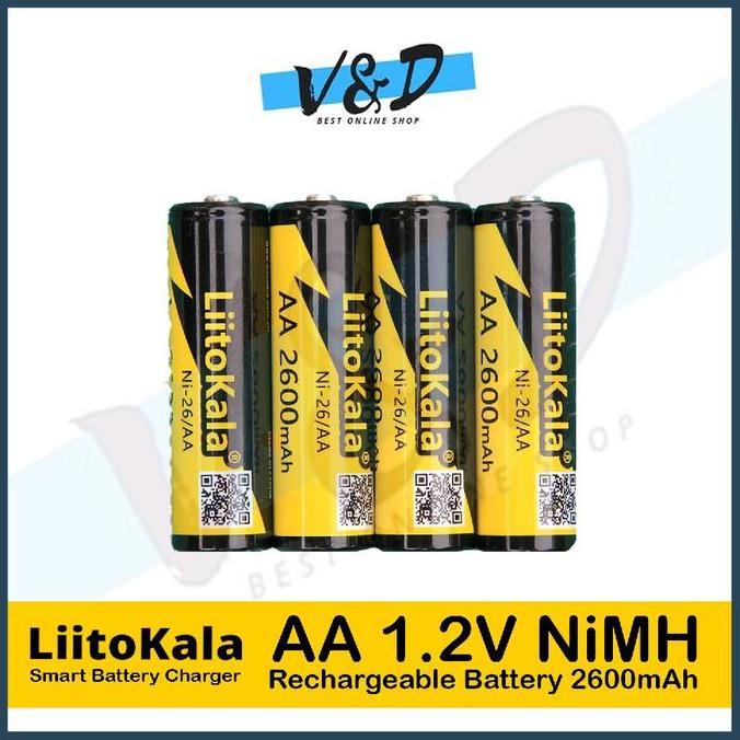 Homemart- Baterai Cas Aa Liitokala 2600 Mah Real Capacity