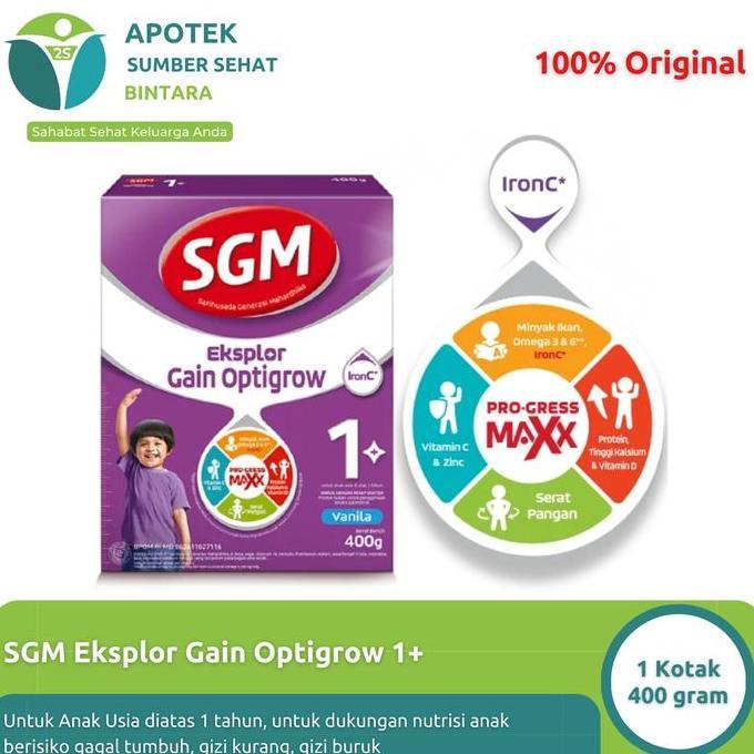 Cod,Bisa- Susu Formula Sgm Eksplor Gain Optigrow 1+ Usia 1-10 Tahun - Sgm Ungu