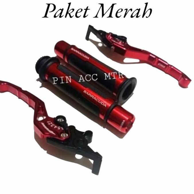 FYP PAKET VARIASI PNP PCX150/PCX160 HANGRIP GAS BARRACUDA + HANDLE REM ''