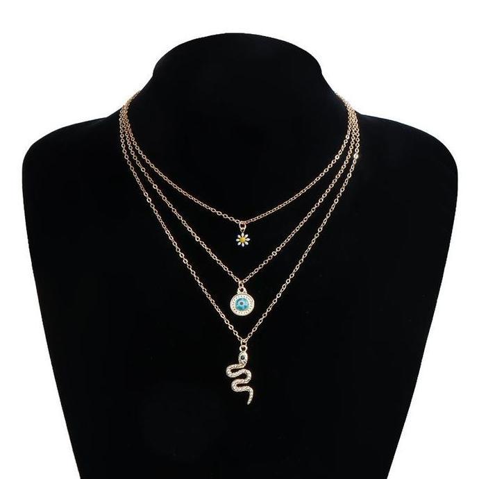 Cod,Bisa- FanyeeDesain Kreatif Kalung Liontin Ular Mata Iblis Yang Meneteskan Minyak Q940