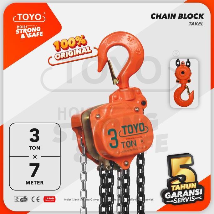Chain Block / Takel 3 Ton x 7 Meter TOYO (TERBAIK) (TERBARU) (TERMURAH)