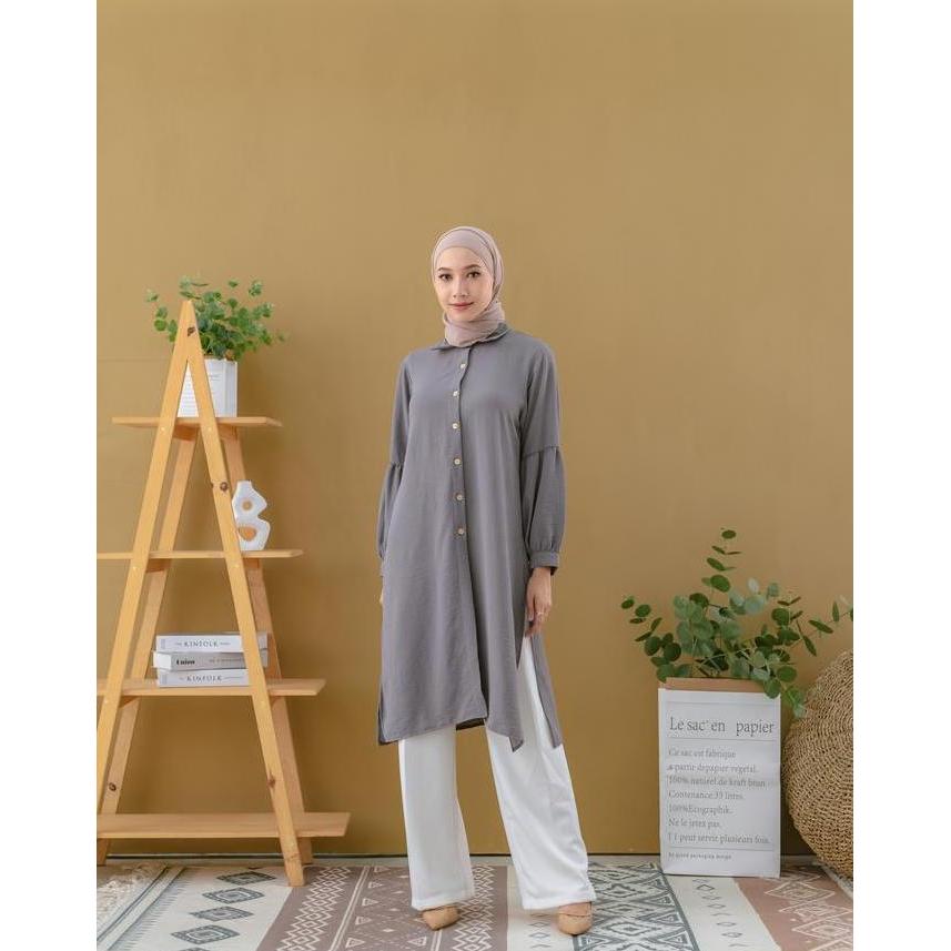 Maula Hijab - Tunik Crinkle Lengan Balon Terbaru (TERBAIK) (TERBARU) (TERMURAH)