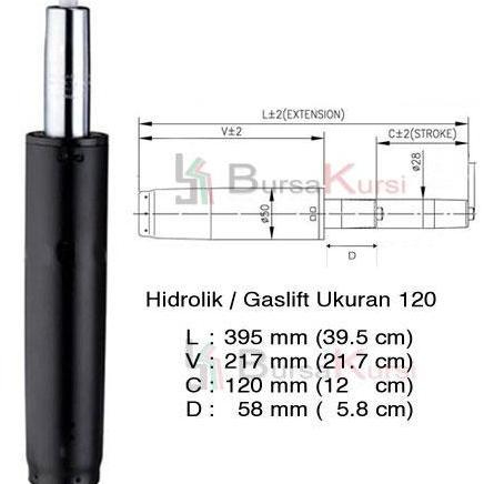 Blokx- Hidrolik Kursi Kantor Black Uk 120