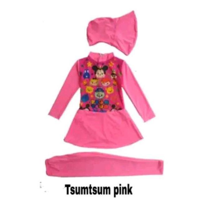 Baju Renang Anak Muslim tsum tsum 6 - 8 Tahun
