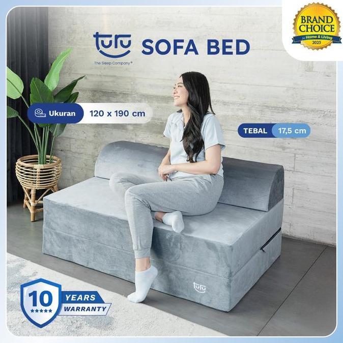 Blokx- Turu Sofa Bed 2In1 Uk. 120X190 Turu Minimalis Grey / Trifold Kasur Sofa