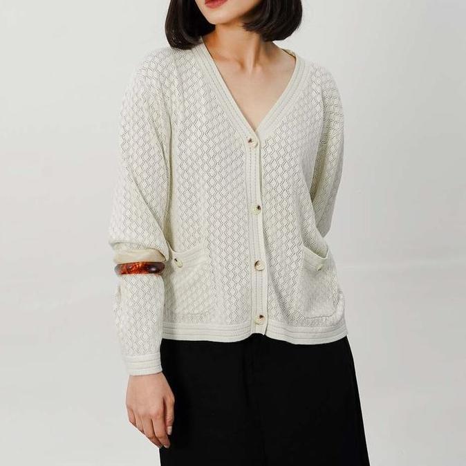 Fwbgy- This Is April Atasan Cardigan Crop Tops Rajut Wanita Lengan Panjang Outerwear Casual Madilyn 