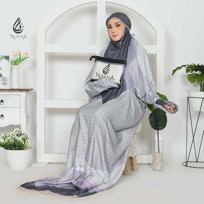 DISKON NAFHA - FREE TAS MUKENA TERUSAN DEWASA MAKSMARA SUTRA SILK AINUN SERIES MUKENA SILKY MUKENAH 