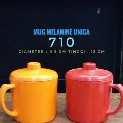Thebest- Mug Melamin Unica | Mug Jumbo Gagang Mug Tutup 710 Mug Hitam Mug Kopi