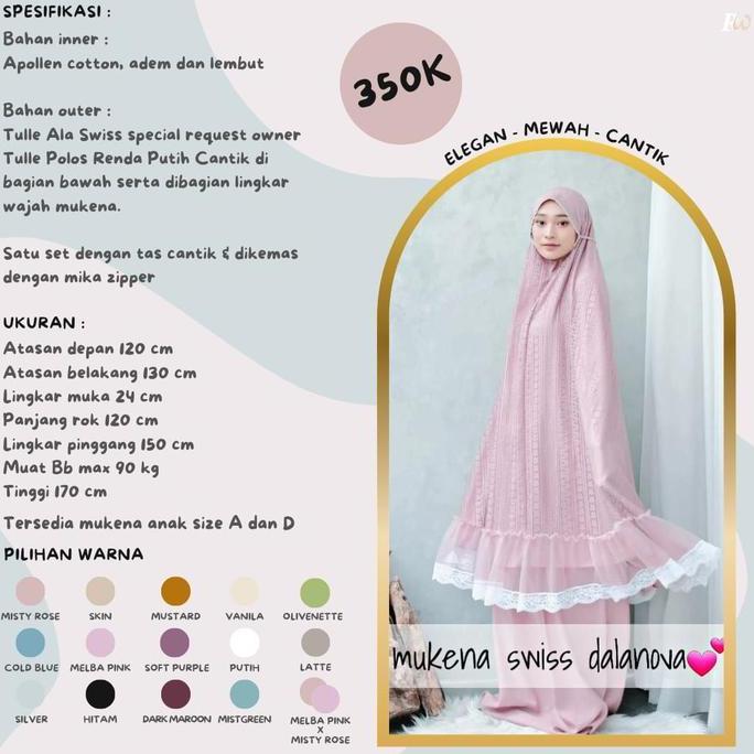 DISKON MUKENA SWISS DALANOVA MUKENAH JUMBO TILE MEWAH MAHAR PERNIKAHAN