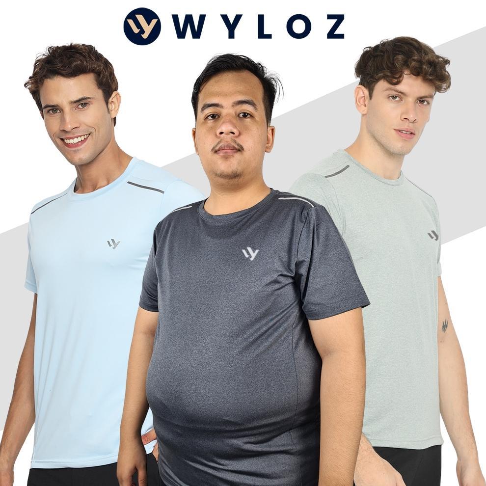 Thebest- WYLOZ Baju Kaos Olahraga Training Lengan Pendek Pria Gym Fitness Jersey Lari Running Sepeda