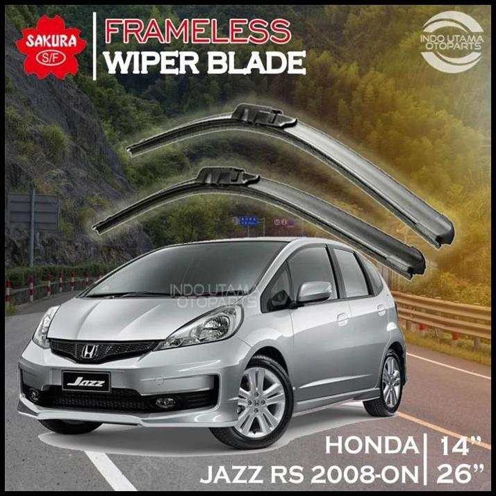 HOT DEAL WIPER FRAMELESS JAZZ RS 2008-ON KARET KACA MOBIL SAKURA
