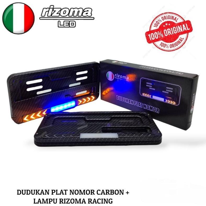 Plat nomor / Cover plat nomor dudukan plat nomor carbon + variasi lampu universal semua motor