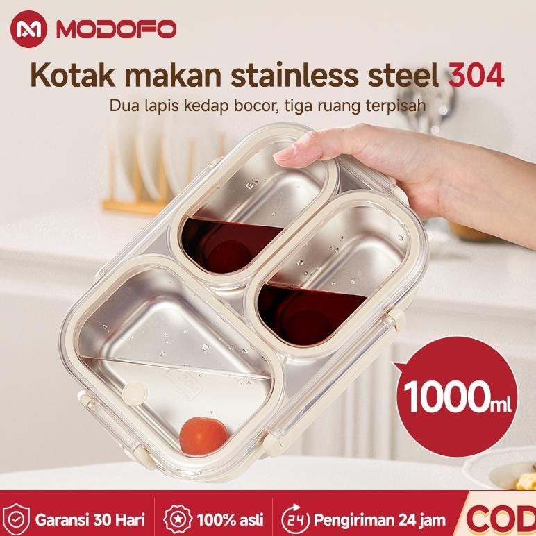 [ Anti Tumpah ] MODOFO Lunch Box Kotak Makan Lunch Box Stainless 304 Kotak Bekal Anti Tumpah Tempat 