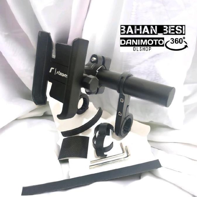 Glassskin- Holder Hp Paket Stang Bulat Motor Bahan Besi Pnp Adv Pcx Beat Street Xride Vixion Cb150R 