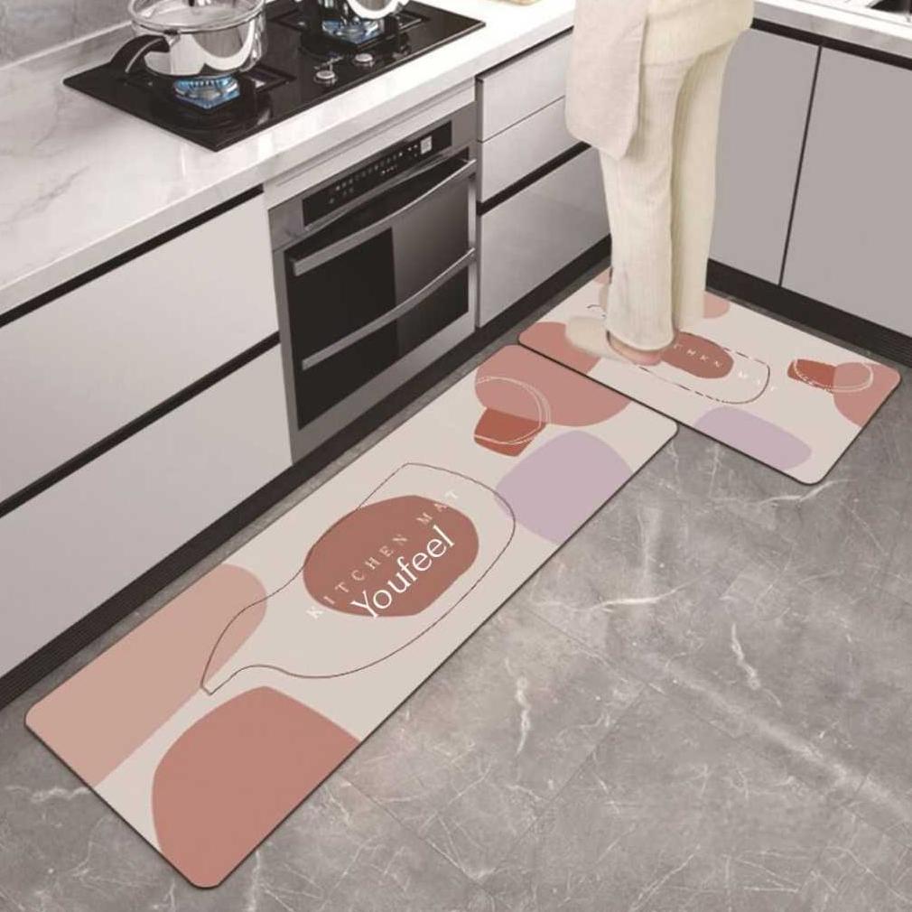 Keset Dapur 2 in 1 / Keset Kaki Diatomite Tebal Cepat Kering Dan Anti Slip