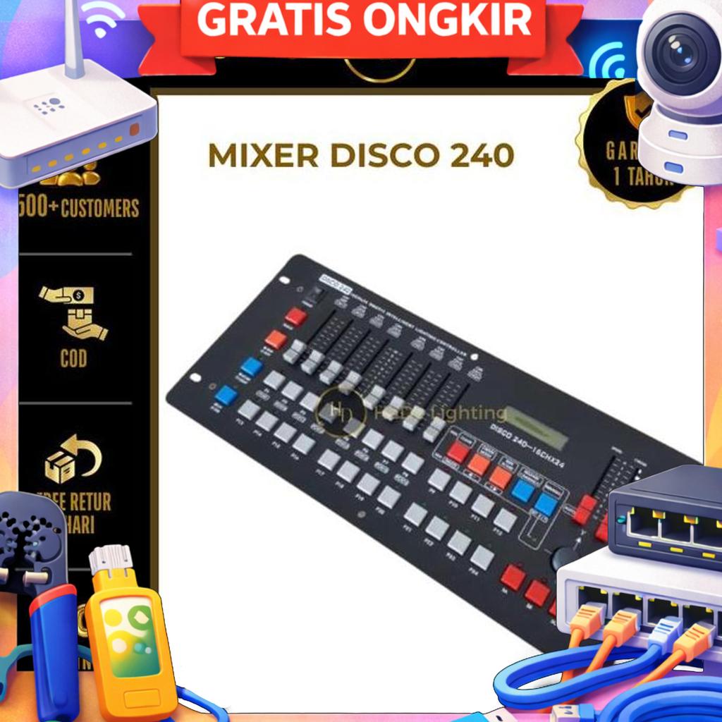 Mixer Lighting Controller Disco 240 Dmx 512 - Mixer Lampu Lighting Parled Beam Disco 240Mixer Lighti