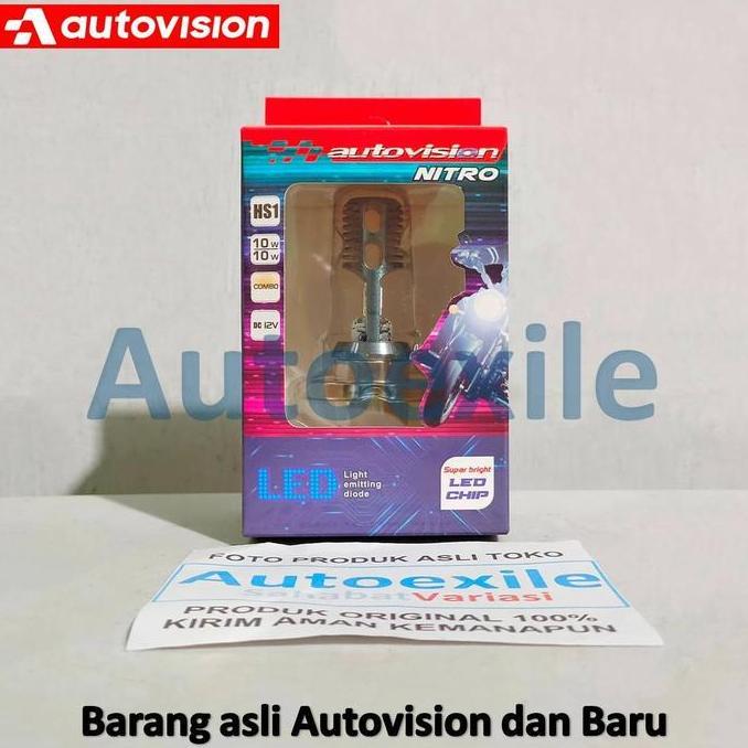 Autovision Nitro Super Bright LED HS1 H4 DC Combo Dual Color Kuning Putih Lampu Motor Verza New Mega