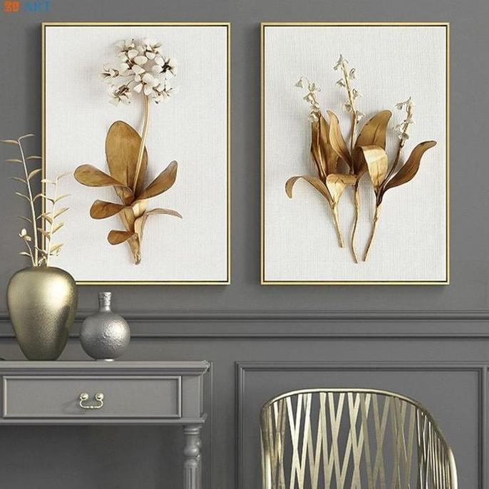 Lukisan Dinding Bunga 3D Ukuran Besar / Flower Painting Frame Dekorasi Dinding Bunga / Pajangan Luki