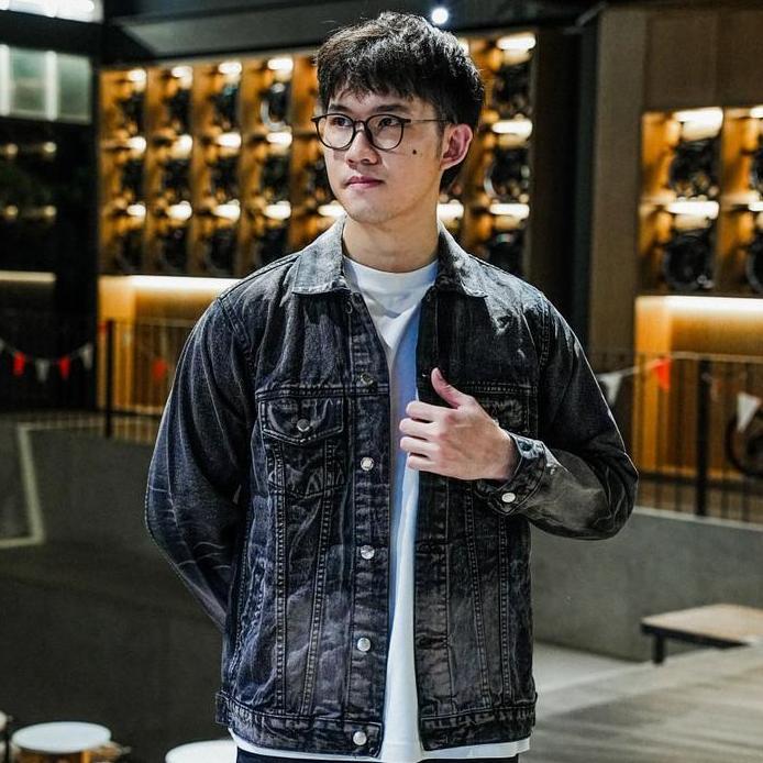 Weird Jeans - Dallas Black - Jacket Trucker Pria Slim Fit Warna HItam murah