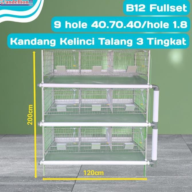 Kandang Hewan peliharaan | Kandang Kelinci Galvanis | Rabbit Cage B12 3 tingkat