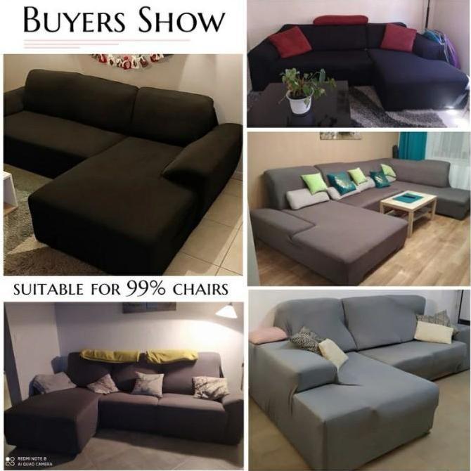 COVER SOFA L SHAPED SIKU SUDUT SARUNG SOFA POLOS STRETCH ELASTIS