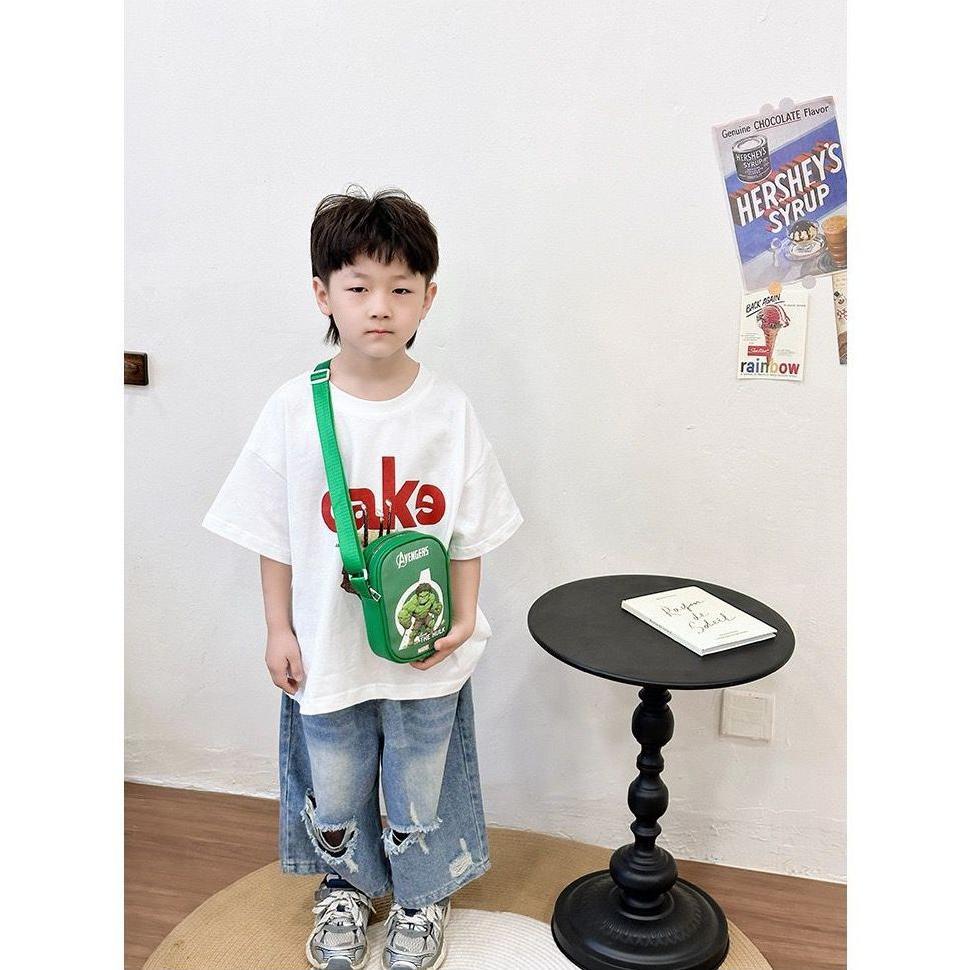 Bergaransi Batamall - Tas Selempang Kulit Mini Anak Premium Superhero #Ta2504 Tas Hp Fashion Anak Pa