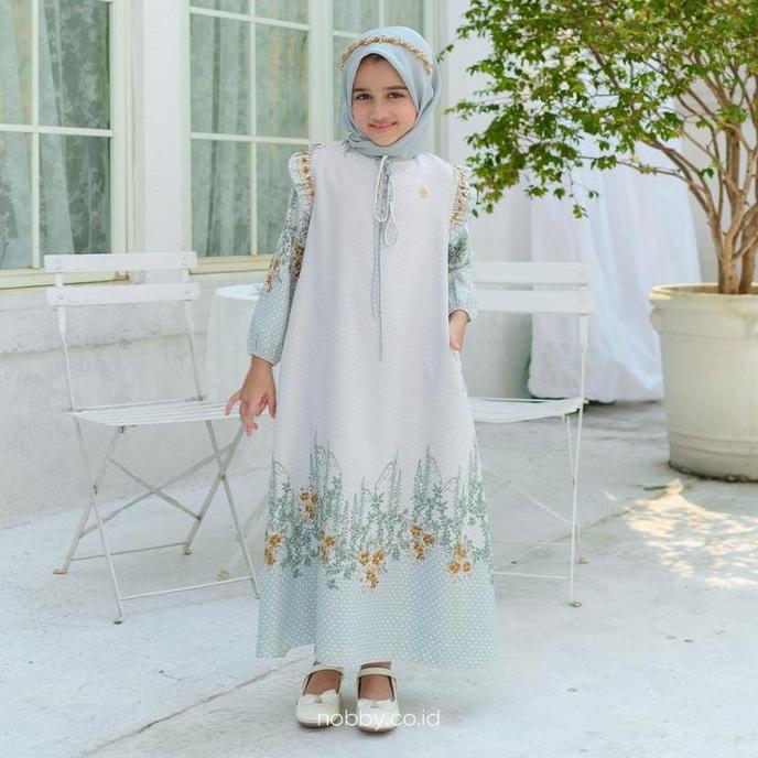 Promo Nobby Sarimbit Cendara Dress Kids Gamis Anak Perempuan Lengan Panjang Bahan Soft Heavy Polysil