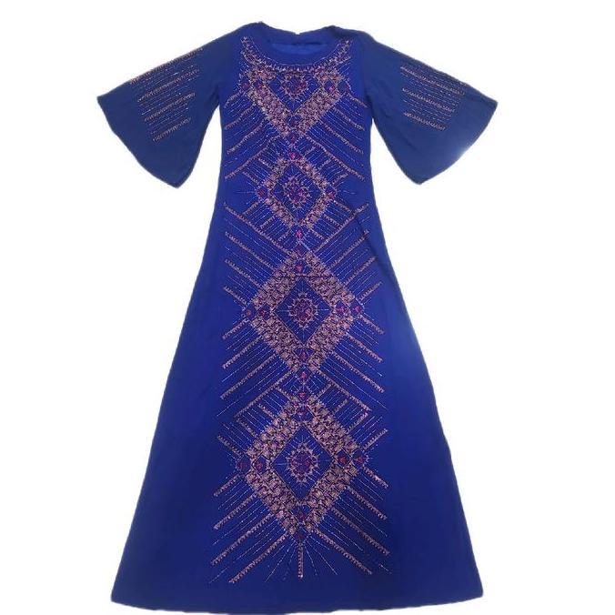 Murah Longdress Tunik Gamis Full Manik2 Motif Wajik Mewah Baju Pantai Dress Lamaran