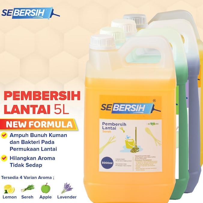 SEBERSIH Pembersih Lantai Floor Cleaner Anti Bakteri - 5 Liter Sereh/ Lemon
