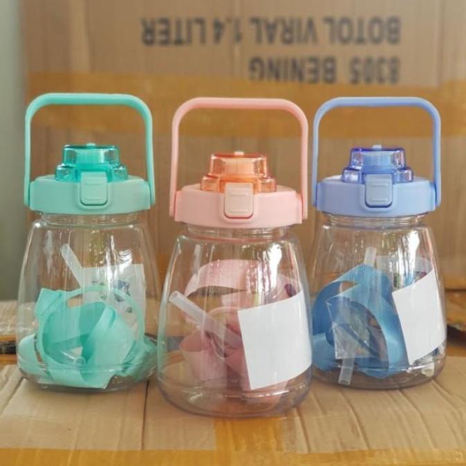 Thebest- Botol Minum 1.3 Liter Bening /Botol Gemoy Bening VIRAL FREE STICKER