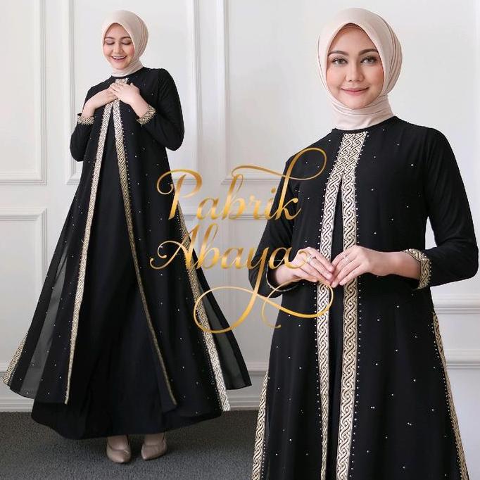 Murah Gamis Abaya Turkey Spesial Super Jumbo Bordir Payet Hitam Ceruty Muslim Arab Turki Wanita Dres