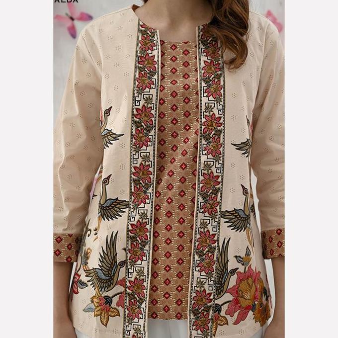 Grosir Alda Atasan Batik Lengan Panjang Blazer Kemeja Batik Panjang Blouse Batik Wanita Baju Batik P
