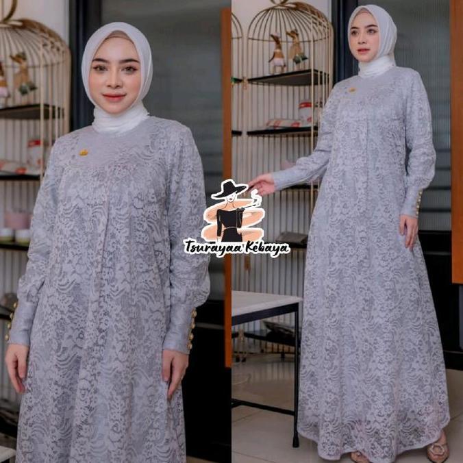 Murah Gamis Brokat Tangan Kancing/ Gamis Brokat/ Kebaya Gamis/ Kebaya Modern