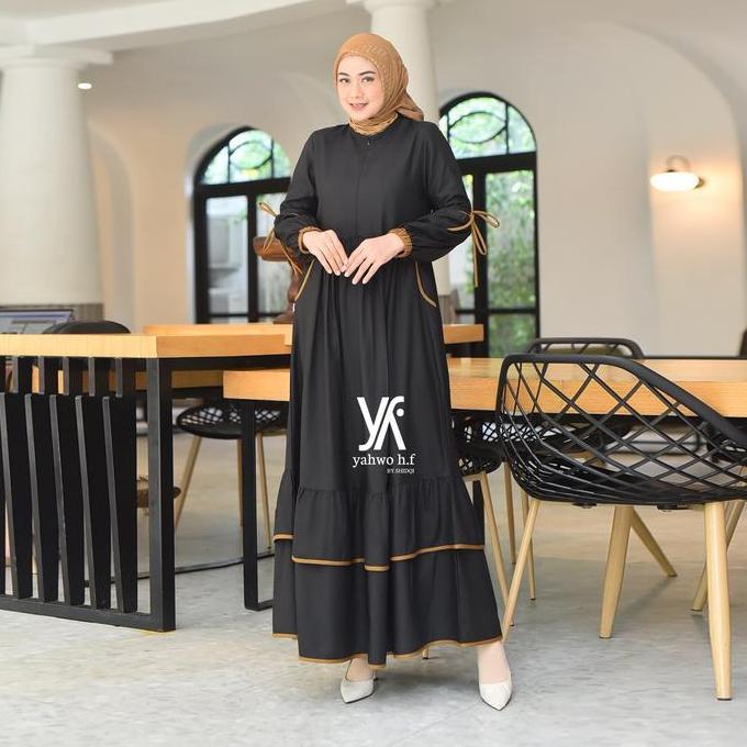 Promo Yahwo Hijab Fashion-Dress Wanita Terbaru Terlaris-Busuy-Gamis Kain Toyobo-Motif Kombinasi-Dres