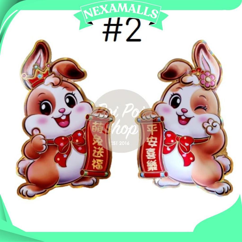 Stiker Gambar Kelinci 2023 Tempelan Fu Hoki Dekorasi Imlek Murah Grosir Ornamen Imlek Harga Grosir T
