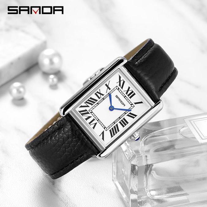 DISKON JAM TANGAN PRIA ANALOG TALI KULIT SANDA 1108L