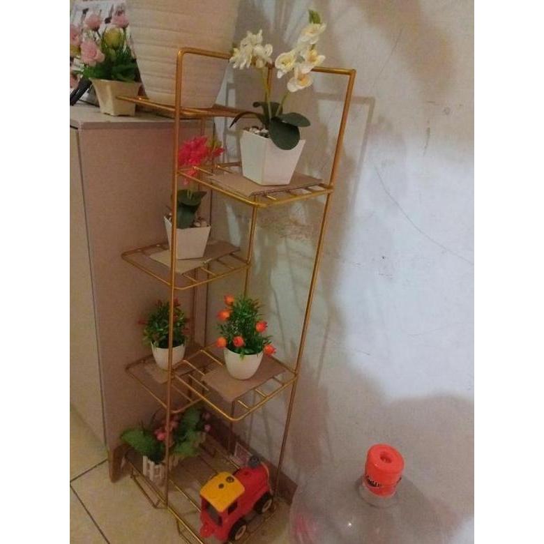 TINGGI 1 METER/STANDING POT BESI TANGGA DUDUKAN 5 RAM KOTAK/STANDING POT ELEGAN/RAK BUNGA BESI/STAND