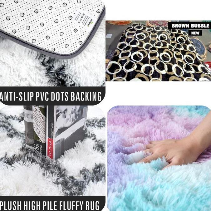 Promo [Cod] Miuco - 200X200 Karpet Bulu Ombre Lembut Tebal Bulu 4Cm Karpet Lantai Cod