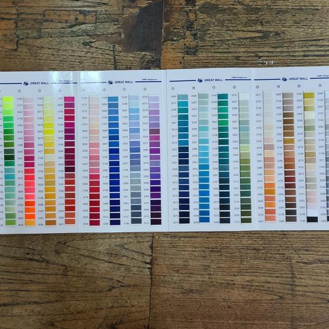 Katalog Warna Benang Bordir Polyester Great Wall