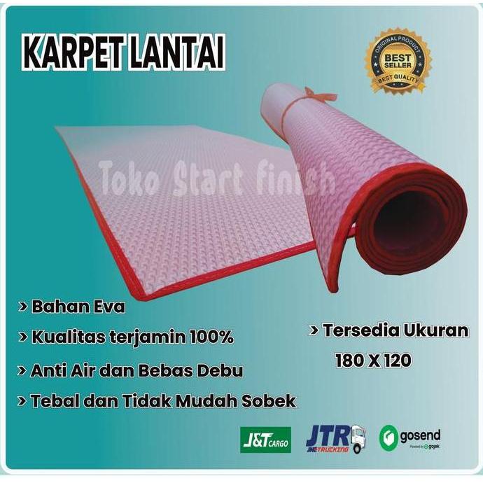 Grandfather- Karpet Lantai | Karpet Bentol Spons Mercy | Tikar Spons Murah | Karpet Polos Biru Kunin