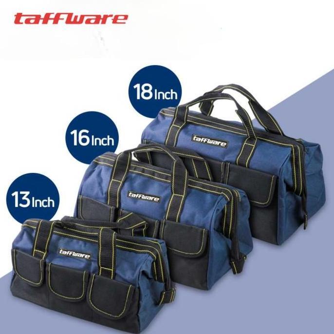 Tool Bag Besar Waterproof 13 16 18 inch Taffware A03403 Tas Perkakas Toolkit Storage