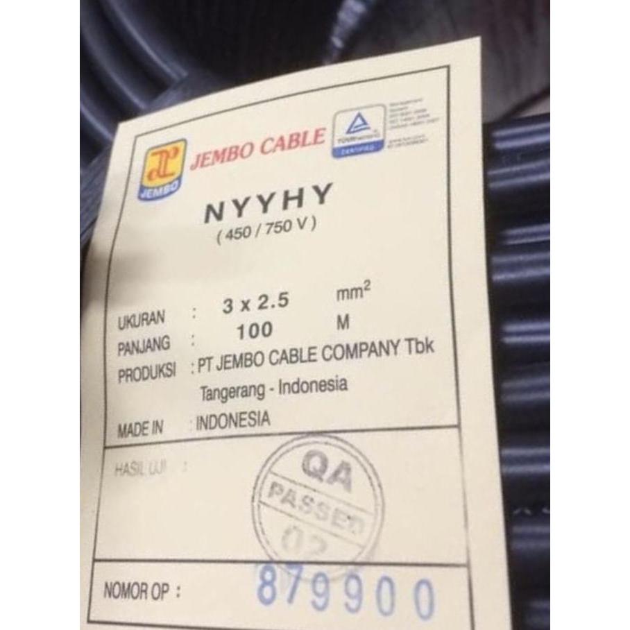 Fastrik- Kabel Jembo Nyyhy 3X2,5 3X2.5 3 X 2,5 3 X 2.5 Jembo 100M 100 Meter