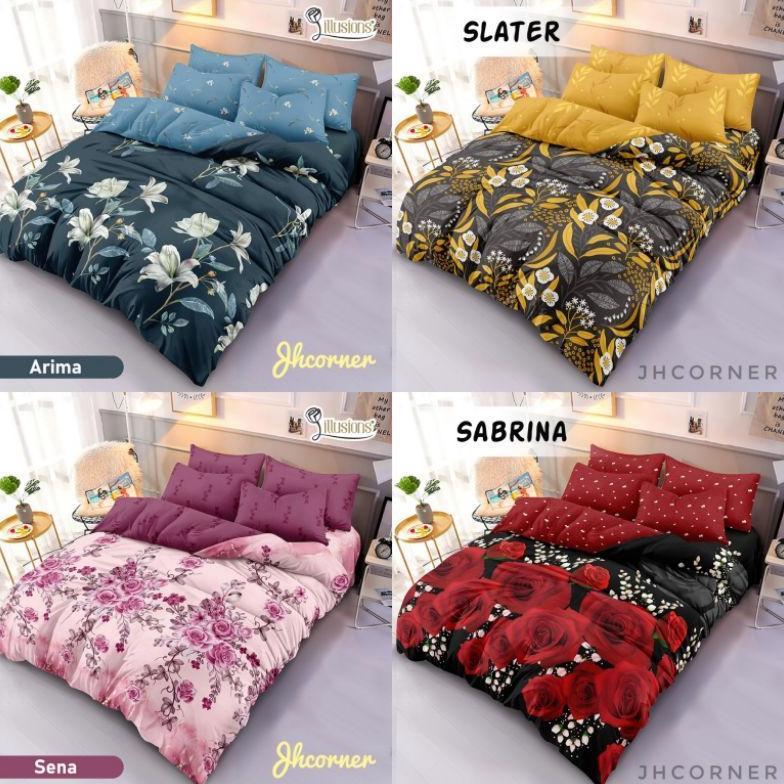 ILLUSIONS FITTED - bedcover set 180200x20 flat / bed cover illusions lady rose by internal grup