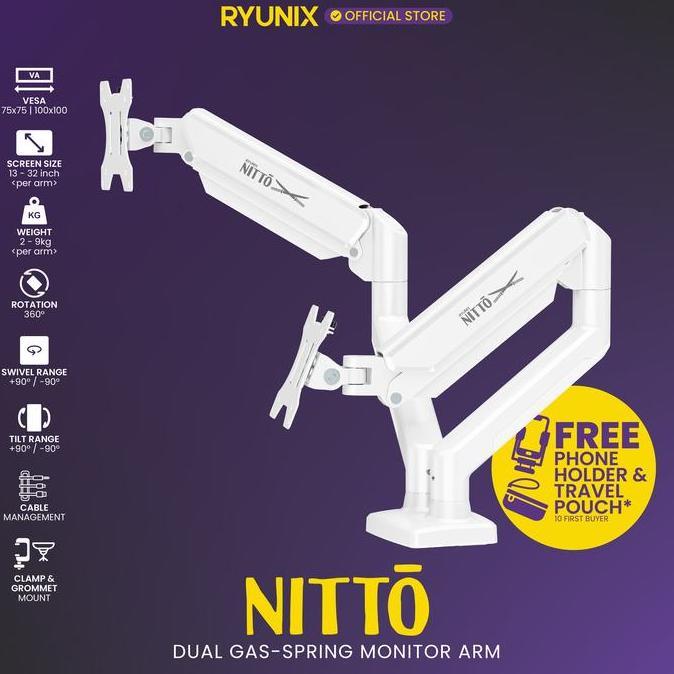 Weszstore - Sades Ryunix Monitor Arm Itto & Monitor Arm Dual Nitto